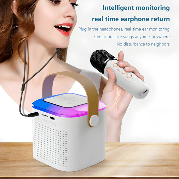 Y1 Mini RGB Lighting USB Rechargeable Wireless Karaoke Speaker With Microphone - Image 14