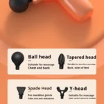 4 in 1 Compact Gun Massager | 5 Speed Levels | Portable Rechargeable Handheld Muscle Pain Reliever Device (Random color) - Image 11