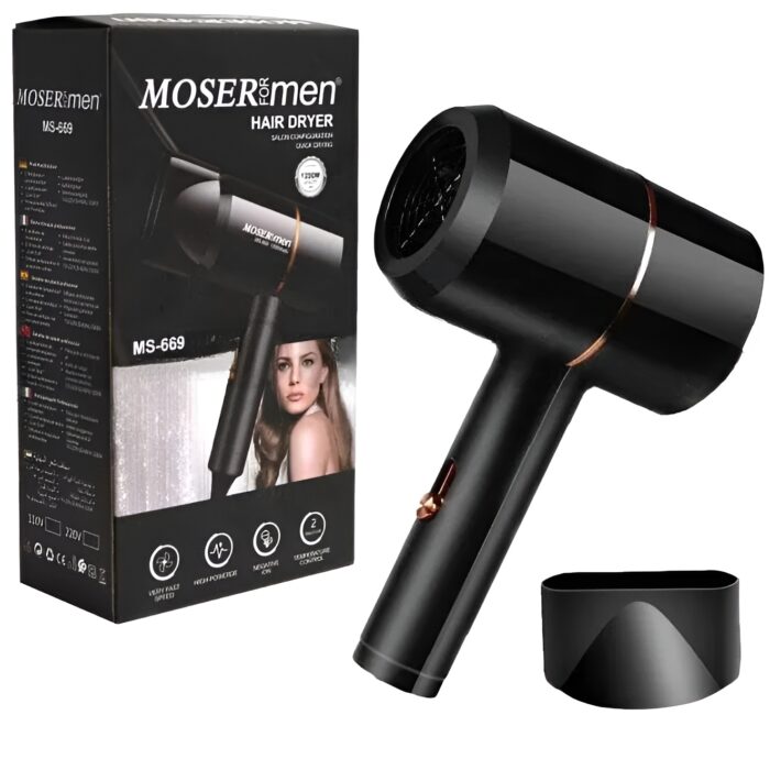 Mosermen 1200W Hair Dryer | Fast Drying, Stylish Design For Men And Women Hot And Cold MS-669 - Image 1
