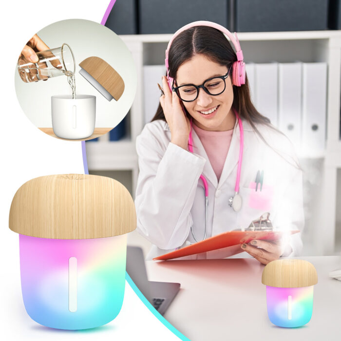 a68d89d4db2e844900133826d49311c6.jpg Mushroom Shape Humidifier Portable Mini Humidifier Direct usb current Aroma Diffuser Cool Mist 300ml (With box) - Image 1