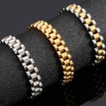 Durable Elegant Geometric Stainless Steel Bracelet with Zircon Accent