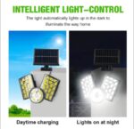 LED Solar Wall Lamp 3-headed Split Outdoor Garden Courtyard Lamp with Solar Plate Human Body Induction Night Light garage lighting street lamp - Image 5