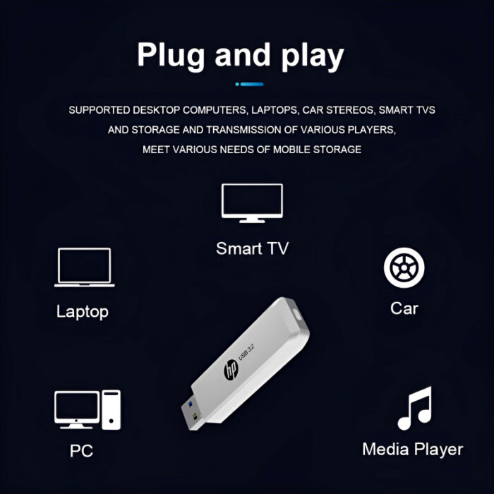 HP 819w High-Speed Metal Slide Design USB 3.2 Flash Drive – 32GB/64GB/128GB - Image 3