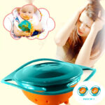 Pack Of 2 Universal Gyro Bowls: 360° Rotate Spill-Proof Baby Feeding Dish Tableware - Image 2