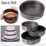 Set of 3 Nonstick Round Shape Cake Mould Cake Pan for Baking Cake at home - Image 2