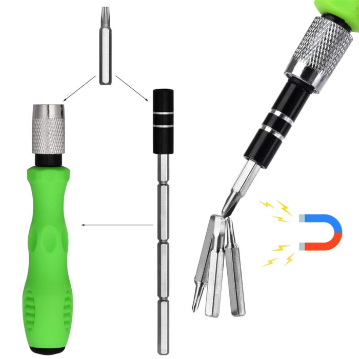 32 in 1 Mini Interchangeable Adjustable Precision Screwdrivers Bit Set Repair Tool Kit With Flexible Bar and Length - Screw Driver Tool Kit - Image 3