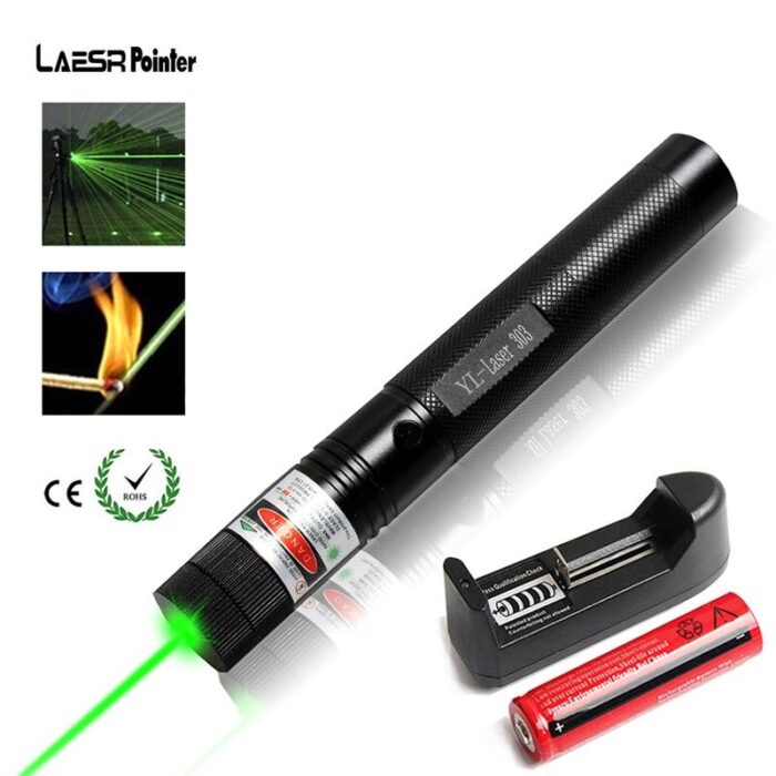Multifunctional High Quality Green Laser Pointer Pen With Safety Lock Key - Image 1