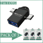 SOVO SOU-375 Pack Of 3 Pcs (2 In 1) OTG Card Reader MICRO + TYPE C