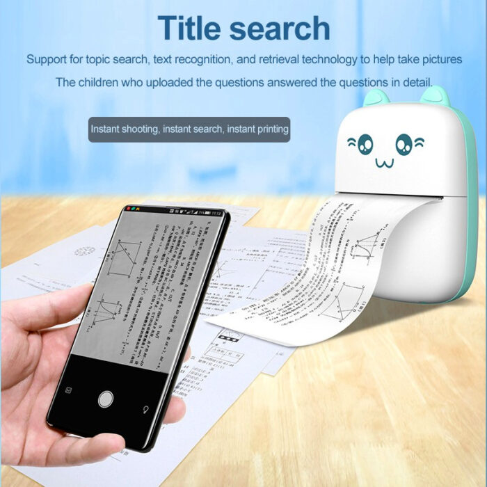 Mini Portable Pocket Size 57mm Wireless Bluetooth Cute Cat Shape Printer - Image 8