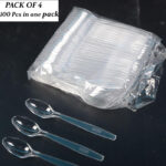 4 Packs Of 100PCS Transparent Plastic Spoons For Desserts And Appetizers - Image 3
