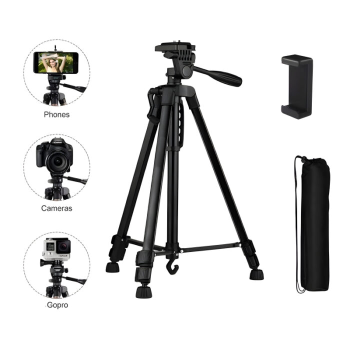 3366 Multi-Functional Professional Lightweight Portable Tripod Stand For Mobile Phones And Cameras - Image 14