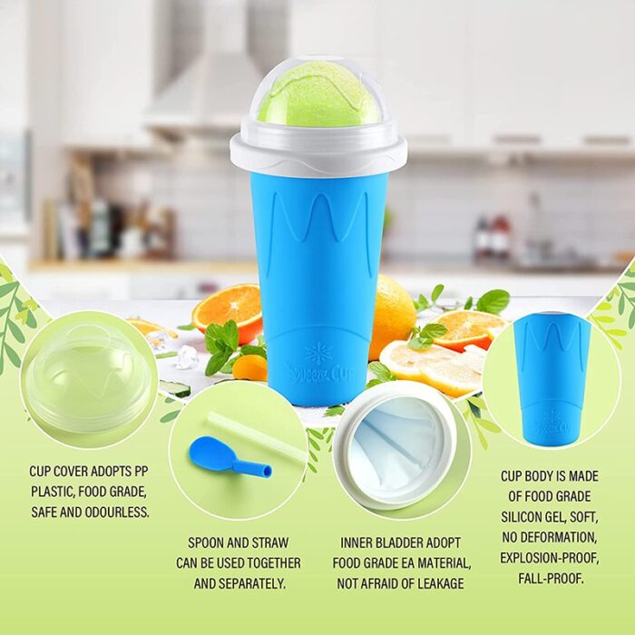 Slushy Cup | Slush Maker | Instant Ice Maker Cup for Hot Summers | Smoothies Cup Eco-friendly Double Layer | Instant Freeze Cup for Beverages and Cold Drinks 500ml (Random color) - Image 8