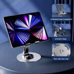 2 Pcs 360° Rotatable Metal Phone & Tablet Stands, Adjustable Foldable and Durable Desktop Holders - Image 15