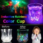 Single pcs - Lighting glass Led Flashing Water Inductive Rainbow Color Cup LED Glowing Water Mug Colorful Glowing Cup Pour Water And It Lights Up Inductive Pineapple Cup KTV Bar Color Changing Beer Cup 200ml - Image 4