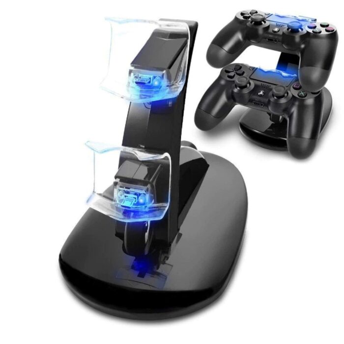 PS4 Controller Charger Dock LED Dual USB Charging Stand Cradle - Image 1