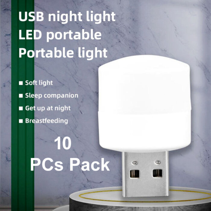 Pack of 10 Mini USB LED Night Lights – Compact Plug-in Lamps for Bedroom, Office, and Travel - Image 13