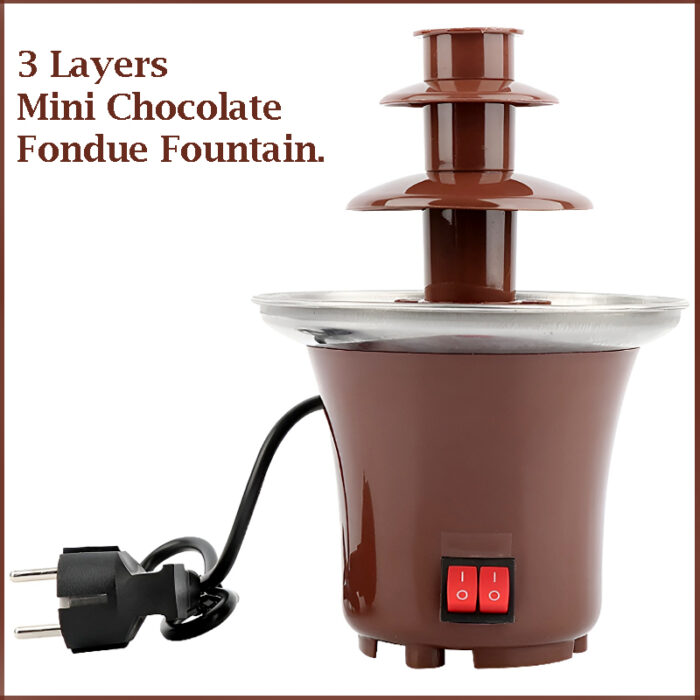 BD-017 Electric 3-Tier Mini Chocolate Fondue Fountain —An Elegant Addition to Your Dessert Table - Image 20