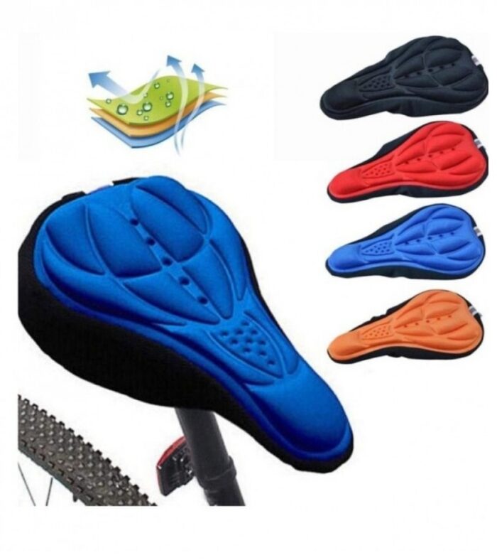 bicycle-soft-silicone-3d-gel-pad-cushion-cover-217413.jpeg Bicycle Saddle Seat Cover Soft GEL Foam Pad Padded Breathable Non-slip (Random color) - Image 1
