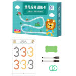 Reusable Magic Pen Control Workbook Set For Kids - Mastering Lines, Shapes, And Patterns In Handwriting And Drawing