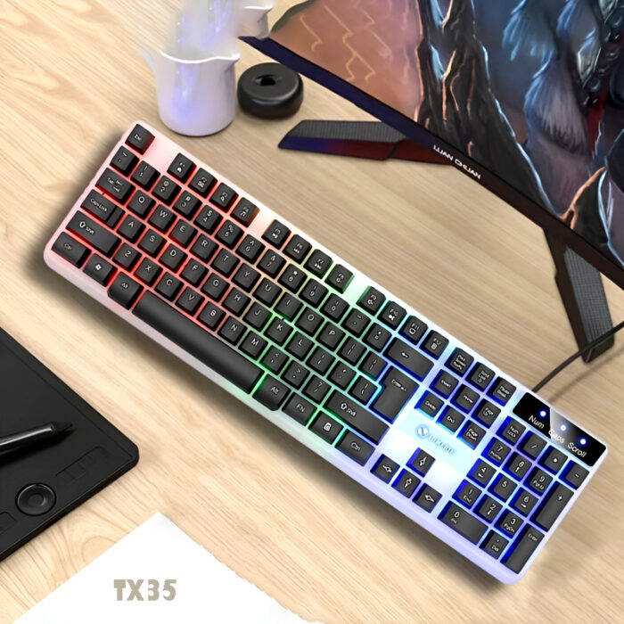 TX35 Limeide RGB Suspension Backlit Lightweight Luminous Wired Gaming Keyboard - Image 2