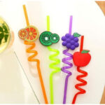 Pack Of 4 PCs Re-Usable Plastic Fruits Acrylic Drinking Straws - Image 7