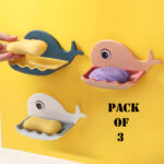 Pack Of 3 Fish-Shaped Double-Layer Adhesive Waterproof Soap Bar Holder Stand Rack For Bathroom, Shower, And Kitchen Walls - Image 2