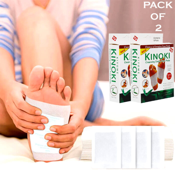 Pack Of 2 Kinoki Detox Foot Pads Patches Relaxation Massage Relief Stress Feet Care - 20 Pads In Two Boxes - Image 2