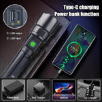 Multi-Functional 1KM Long Range Led Emergency Flashlight With Type-C Charging Powerbank Function - Image 8