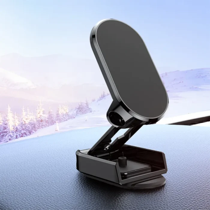 Folding Car Mobile Phone Bracket Base Strong Magnetic Suction 360 Degree Rotating Adjustable Height Air Outlet Navigation Holder - Image 1