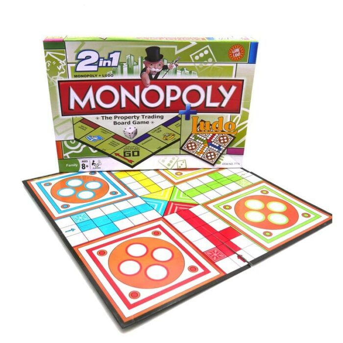 2 in 1 Monopoly Property Trading + Ludo Board Game - Image 1