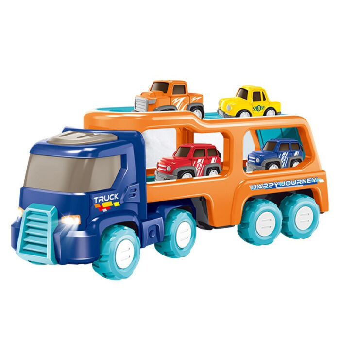 Colorful Cute Pull Back Trucks Toddler Toys Car with Lights & Music For Kids - Image 1