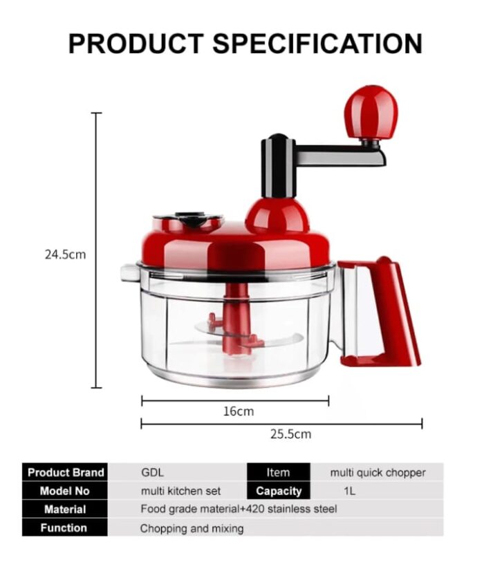 Manual Hand Multifunction Speedy Vegetable Quick chopper | Quick Chopper Vegetable - Onion Chopper | Kachomer Salad Machine ( random color ) - Image 9