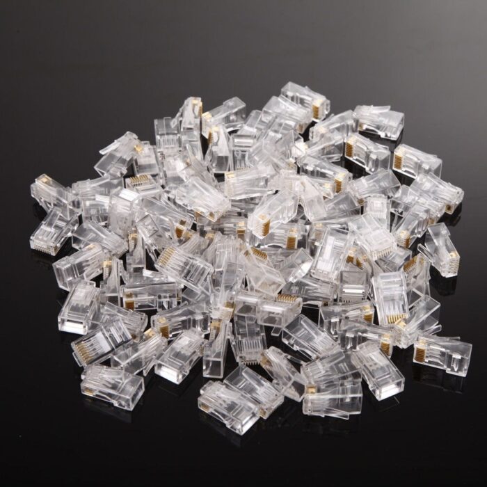 100Pcs/Bag QS6016S Gold Plated Network Cat6 Modular Plug UTP Connector RJ45 Plug - Image 1