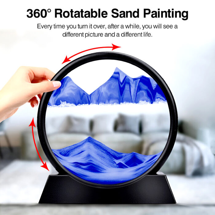 Dynamic 3D Sandscape Glass Art Fascinating Flowing Sand Frame for Elegant Home Decor - Image 2