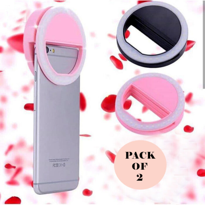 Pack Of 2 Mini Portable USB Rechargeable Selfie Ring Light With 3 Brightness Levels - Image 7