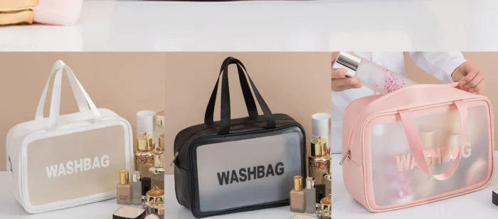 Travel Cosmetic Washbag Clear Case  Large Capacity Portable Cosmetic Makeup Pouch ( Random color) - Image 7