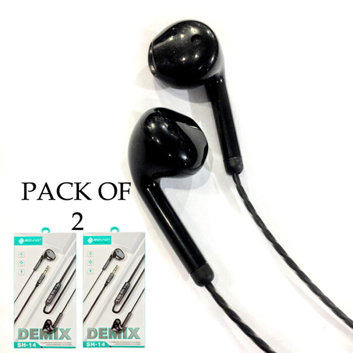 Pack Of 2 SOVO SH-14 DEMIX Stereo Sound Handsfree - Image 3
