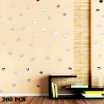 200 Pieces Mini 3D Heart-Shaped Acrylic Mirror Wall Stickers For Decorative Home Enhancement - Image 2