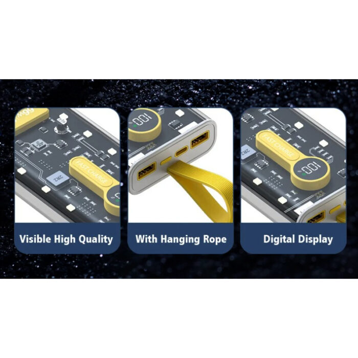 Maphie 20000mAh Portable PD66W Transparent Two Way Fast Charging Power Bank With Multiple Protection Features - Image 3