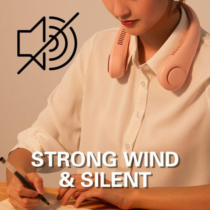 Mini Portable USB Rechargeable Leafless Hanging Neck Fan With 360° Airflow - Image 5