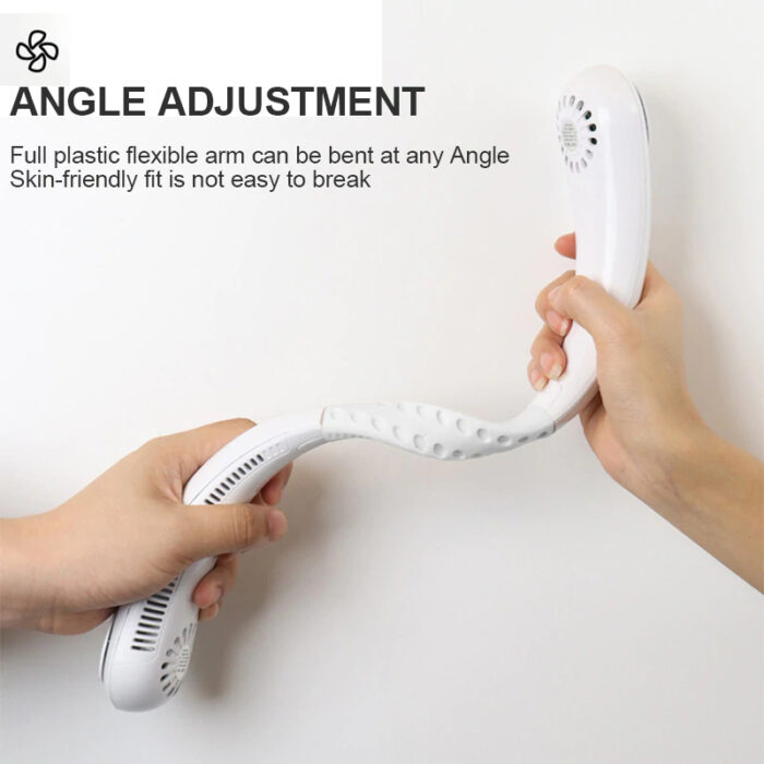 Mini Portable USB Rechargeable Leafless Hanging Neck Fan With 360° Airflow - Image 6