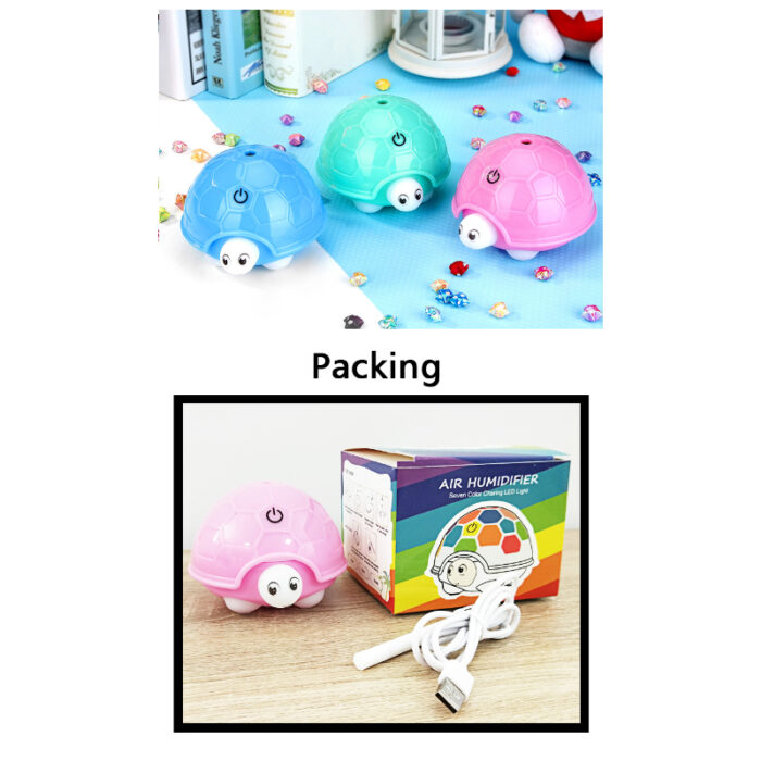 160ml Mini Turtle LED Air Humidifier With 7 Color Changing Light - Image 20