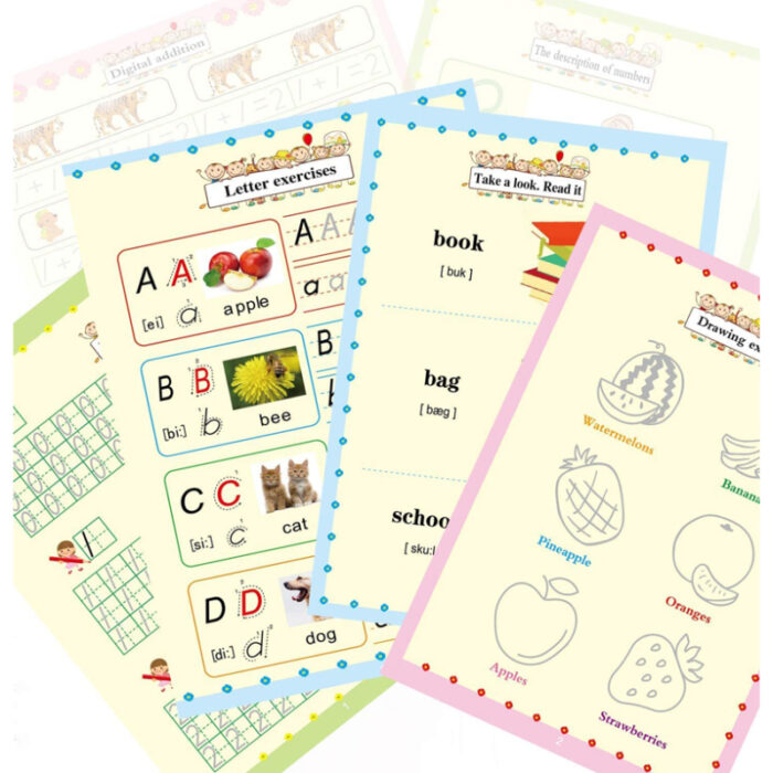 Pack of 4 Children Writing Paste Calligraphy Handwriting Reusable Magic Practice Copybook with 10 Refills - Image 4