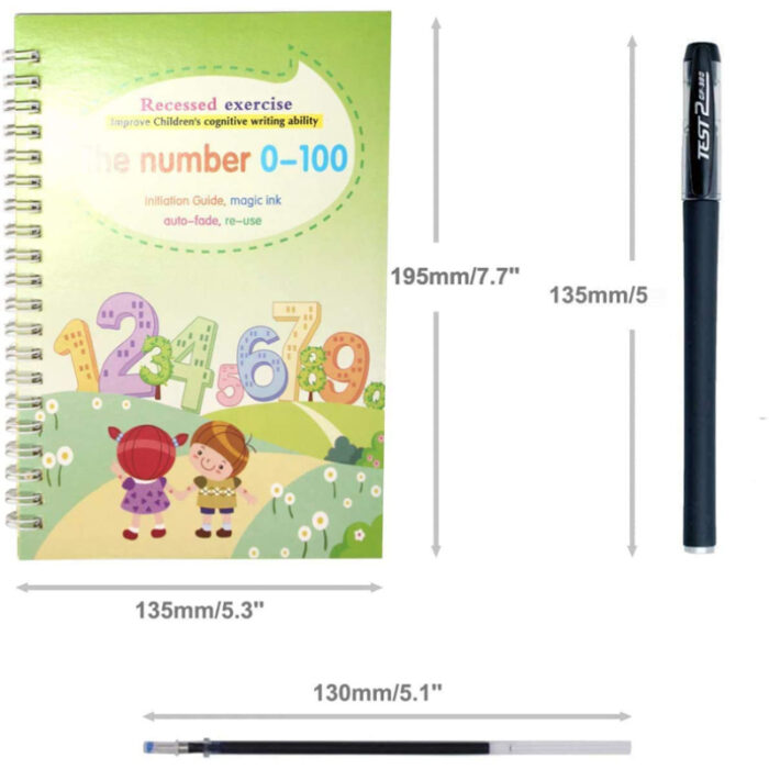 Pack of 4 Children Writing Paste Calligraphy Handwriting Reusable Magic Practice Copybook with 10 Refills - Image 5