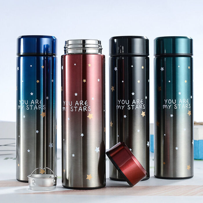 500ml Stainless Steel Starry Sky Gradient LED Temperature Display Thermos Vacuum Insulated Bottle - Image 1