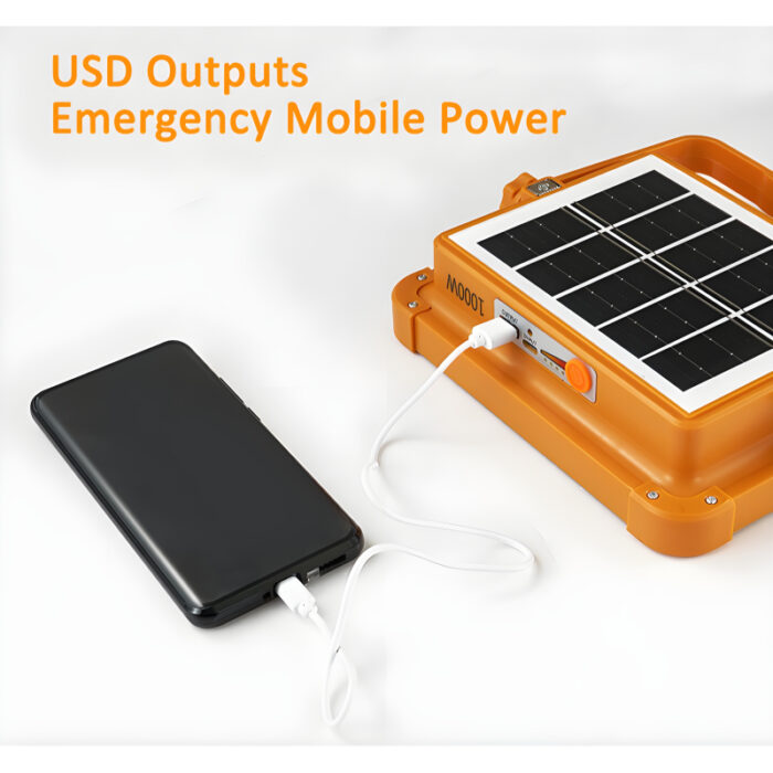 X8 Multifunctional Portable 1000W Solar LED Street Light High-Quality Rechargeable Off-Grid Private Lighting Solution - Image 5