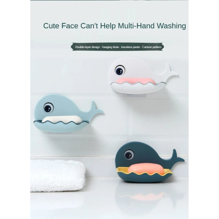 Pack Of 3 Fish-Shaped Double-Layer Adhesive Waterproof Soap Bar Holder Stand Rack For Bathroom, Shower, And Kitchen Walls - Image 9
