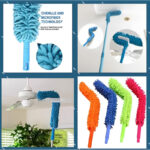 Multi-Functional Flexible Micro Fiber Duster With Telescopic Stainless Steel Handle
