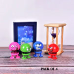 Pack Of 4 Cute Funny Shaking Head Dolls Spring Bouncing Car Pendant Dolls Car Decoration Funny Toys - Image 2