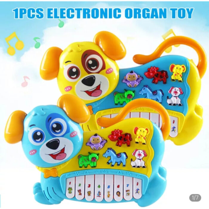 Cute Electronic Music Dog Piano With 3 Function Modes And Flashing Lights With Button Or Rhythms - Image 1